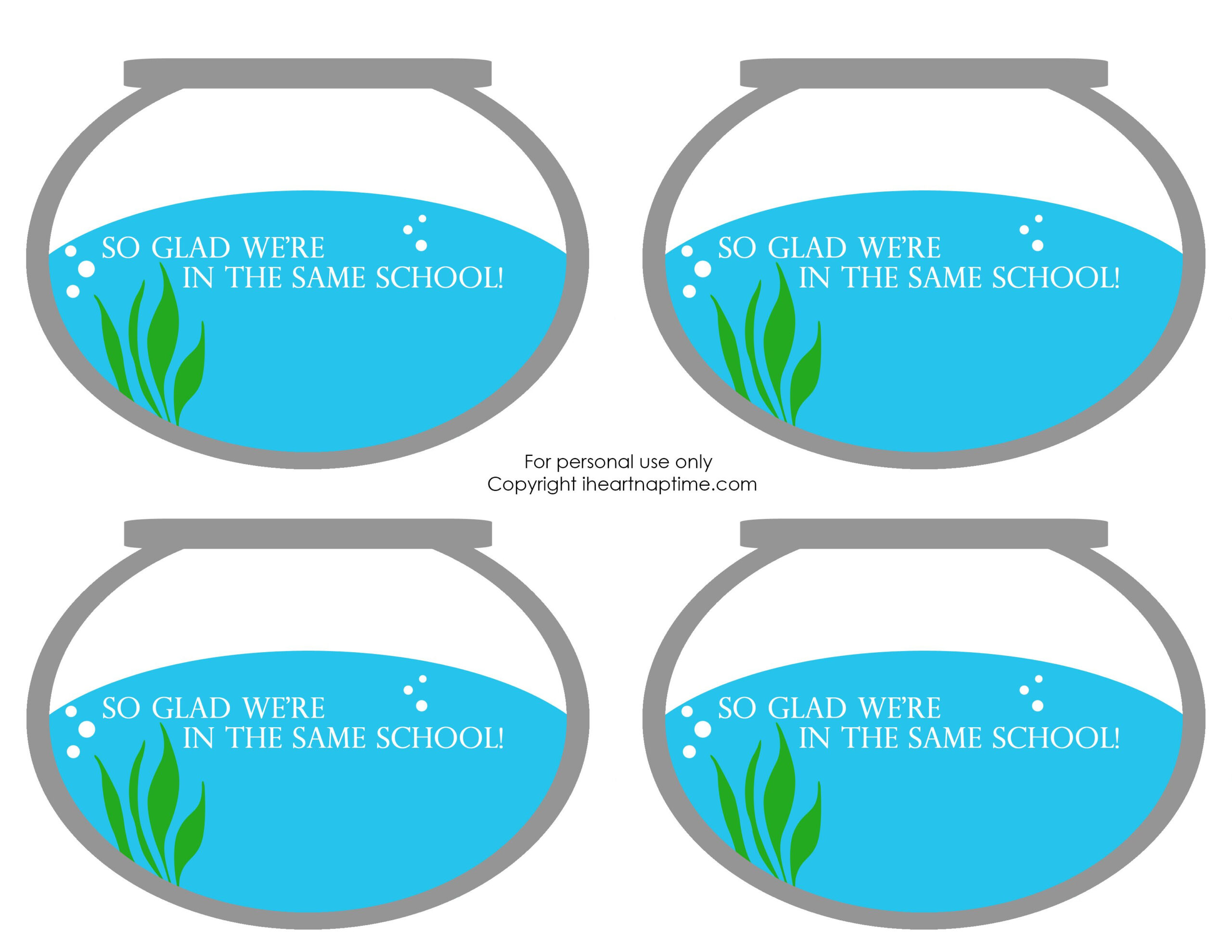 Free Printable Fish Bowl Valentine Template Valentines Puns Valentines