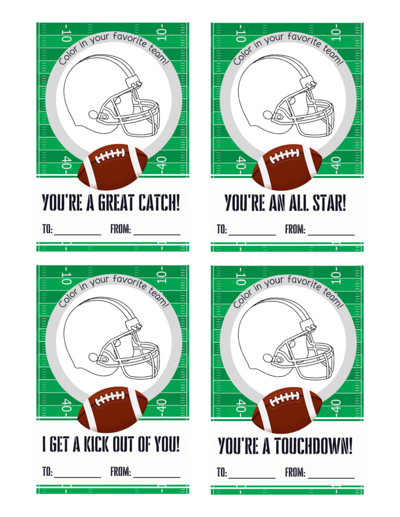 Free Printable Football Valentine Cards Baking You Happier