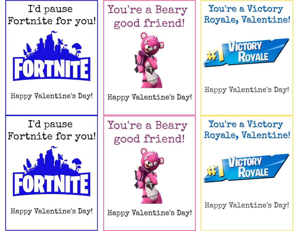 Free Printable Fortnite Valentines Cards Printable Word Searches