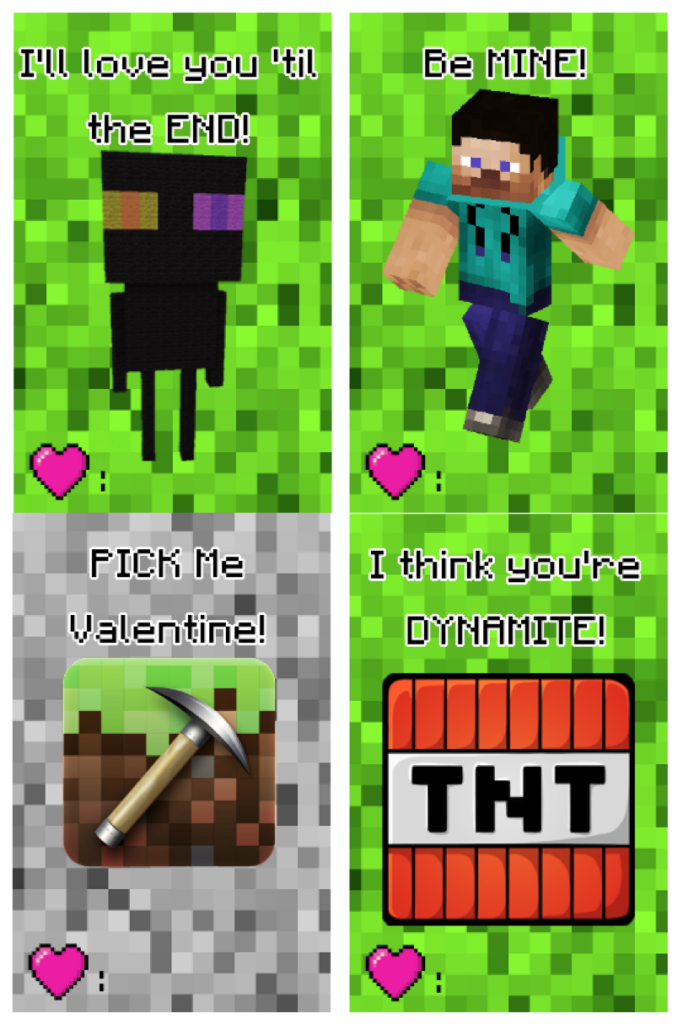 Free Printable Minecraft Valentines Day Cards 2023 Get Valentines Day 