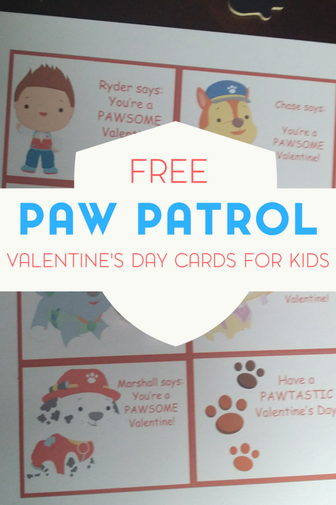 Free Printable Paw Patrol Inspired Valentine s Day Cards Printable 
