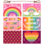 Free Printable Rainbow Valentine Cards Download The Valentines In PDF