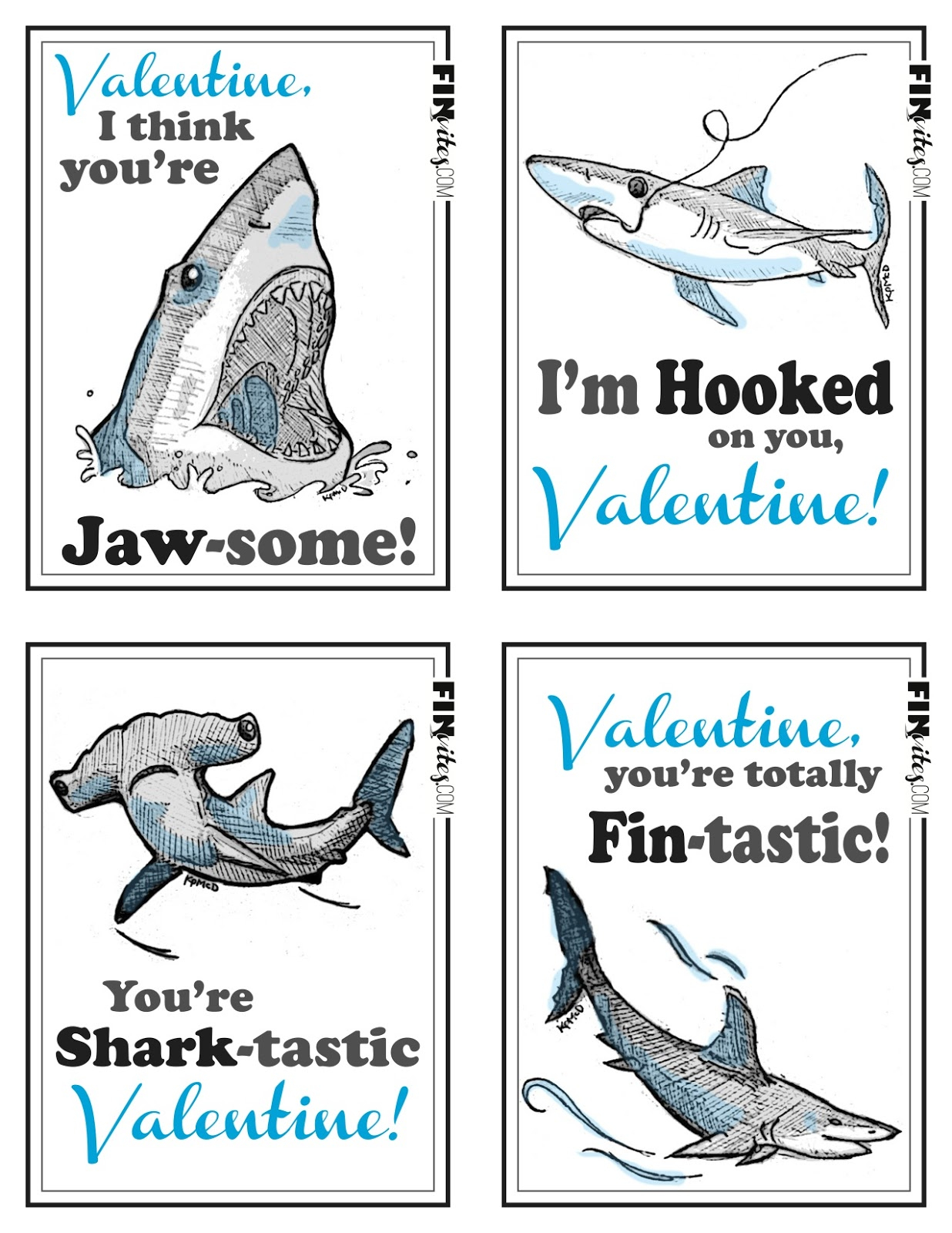 Free Printable Shark Valentines Cards Free Templates Printable