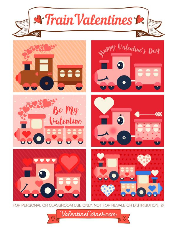 Free Printable Train Valentine Cards Download The Valentines In PDF