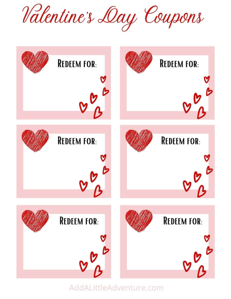 Free Printable Valentine Coupons For Kids And Adults Coupon Template 