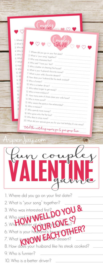 Free Printable Valentine Games For Adults Free Printable