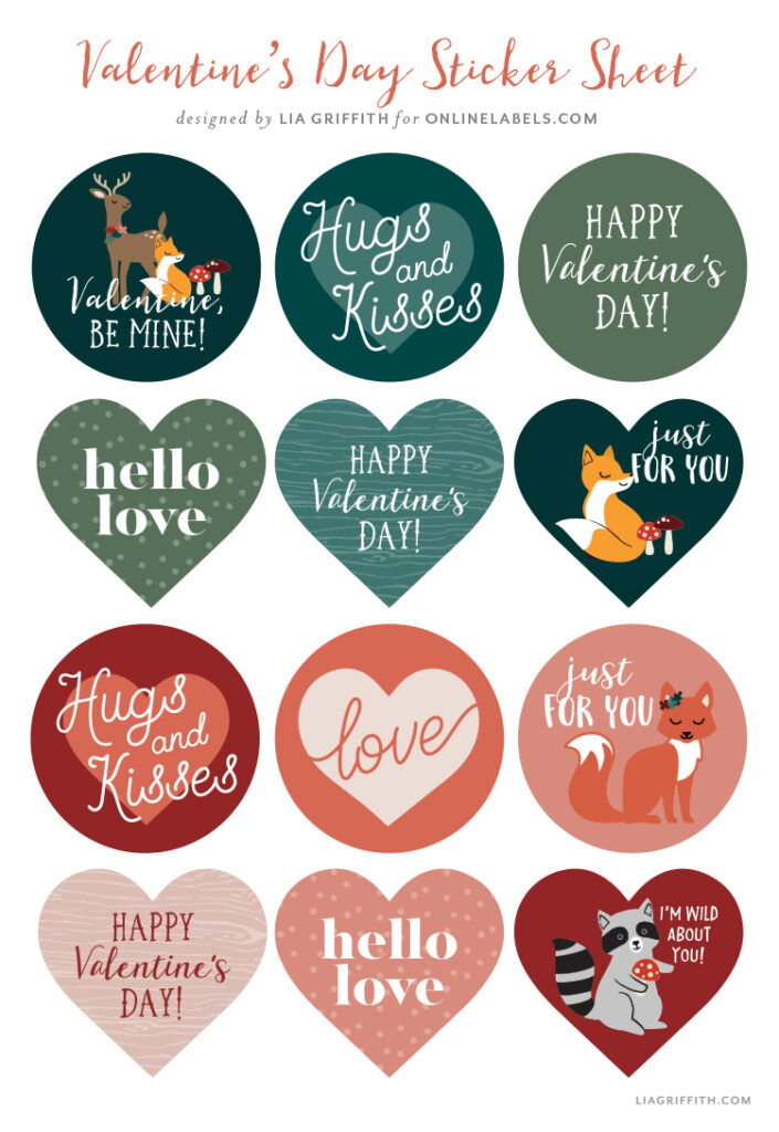 Free Printable Valentine Labels Lia Griffith
