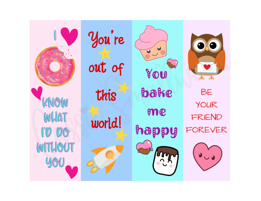 Free Printable Valentine S Day Kawaii Bookmarks Frugal Mom Eh Super 