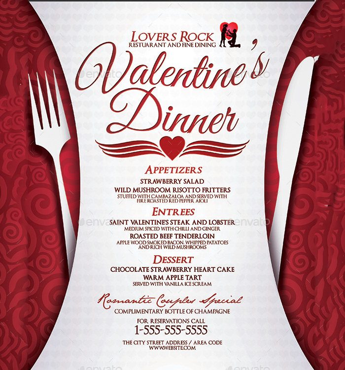 Free Printable Valentine S Day Menu Template Printable Templates 