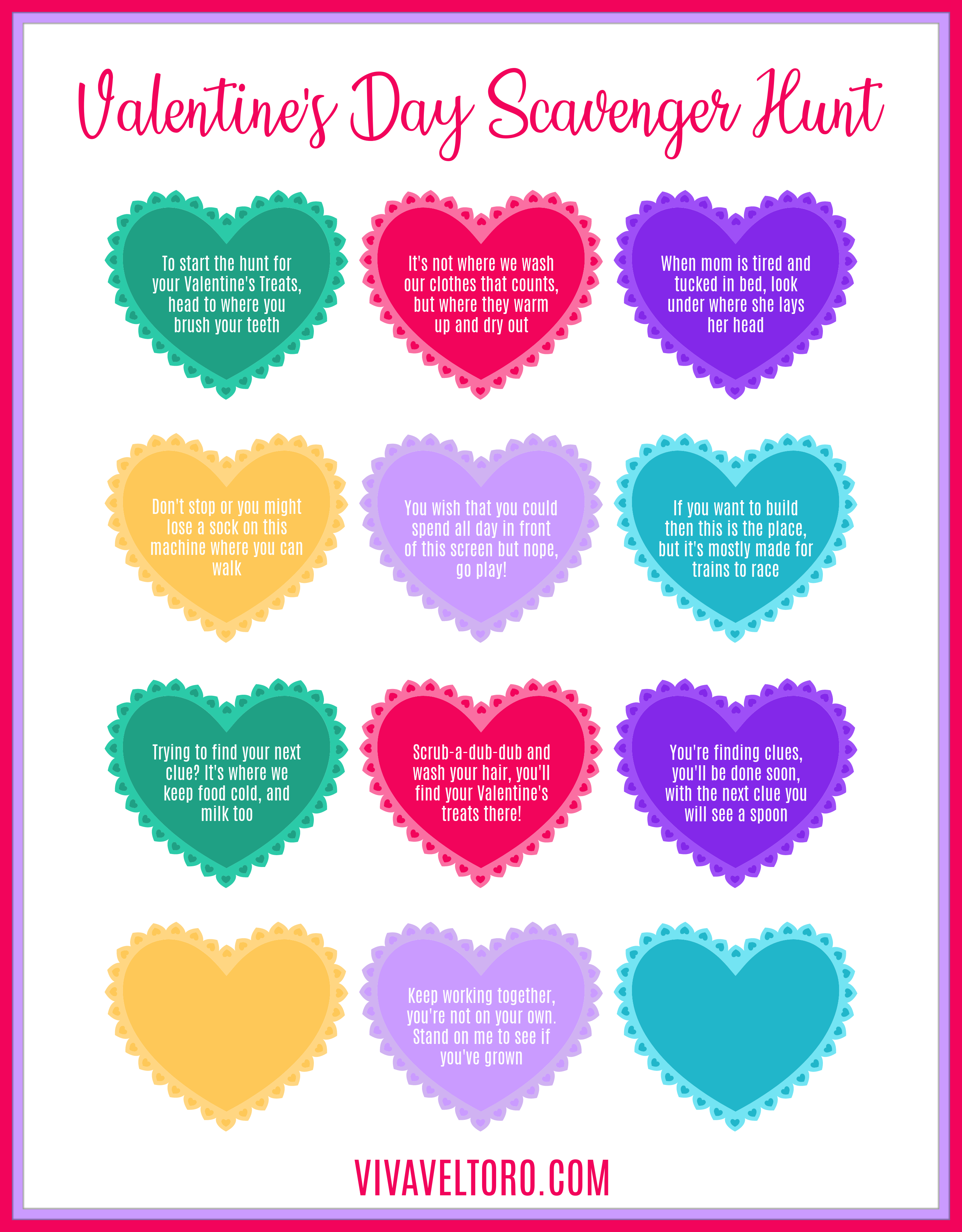 Free Printable Valentine S Day Scavenger Hunt For Kids Viva Veltoro Free Printable Valentine s Day Scavenger Hunt For Kids Viva Veltoro