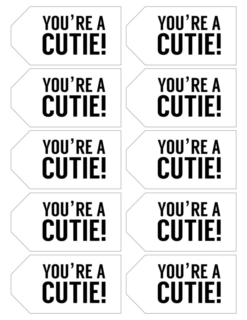 Free Valentine Cards Printable Cutie Tag Paper Trail Design