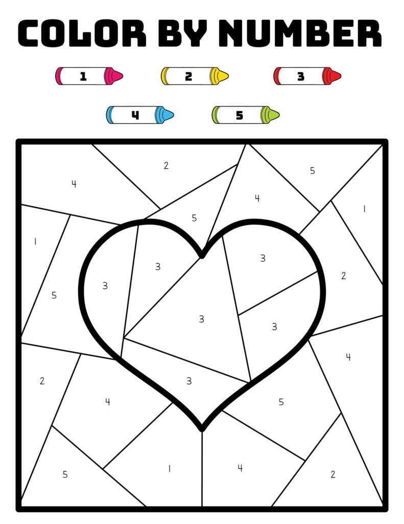 FREE Valentine s Day Color By Number Printable Pages Coloriage St 
