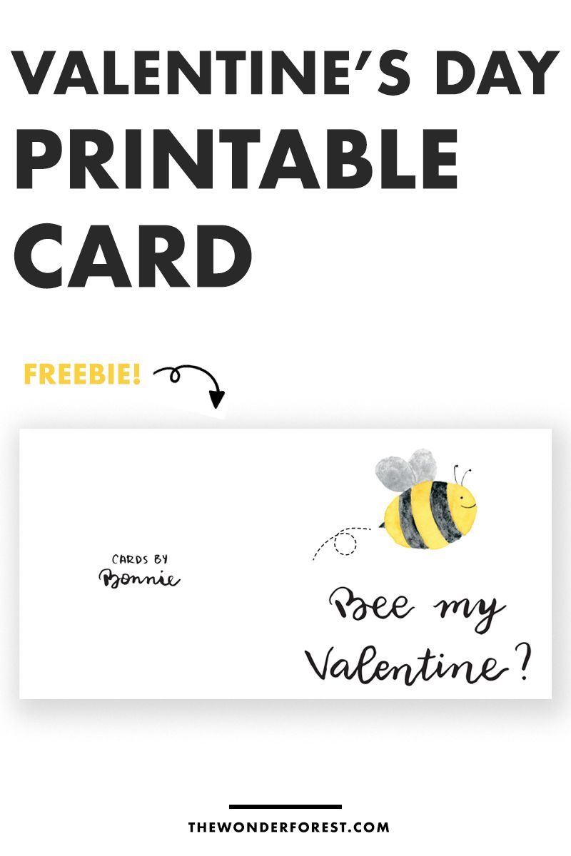 Free Valentine S Day Printable Card Bee My Valentine Printable Cards Free Valentine s Day Printable Card Bee My Valentine Printable Cards