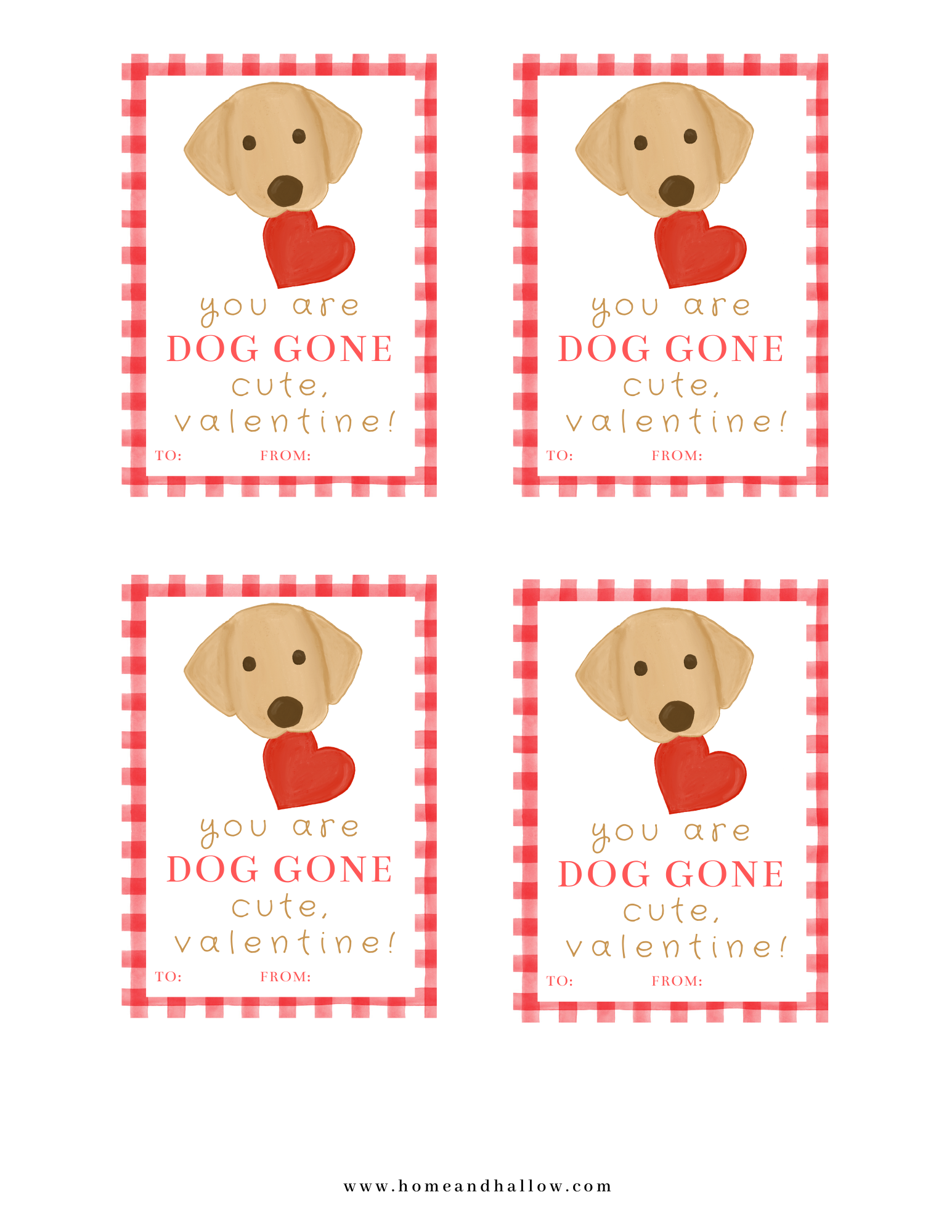 Free Valentine s Printable You Are Dog Gone Cute Valentine Home