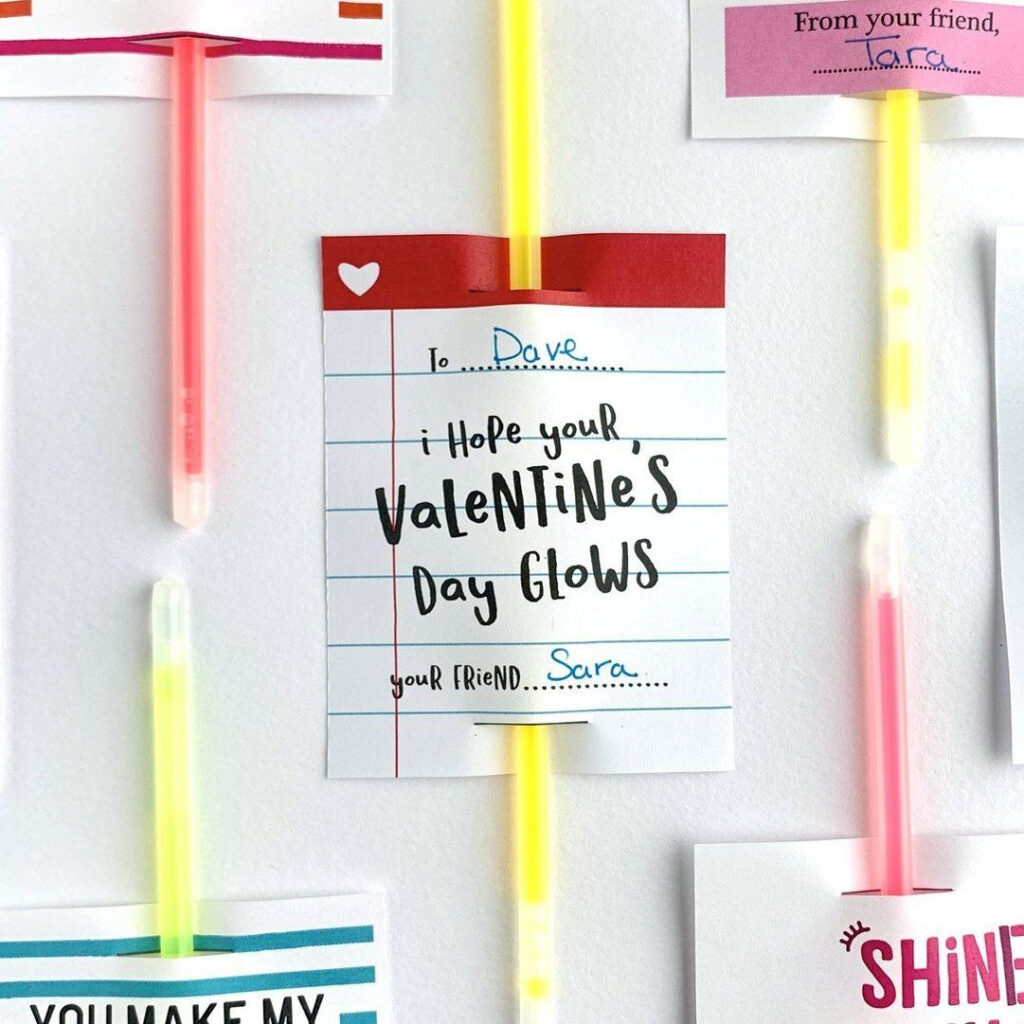Glow Stick Valentine Card Glow Stick Valentine Valentines Cards 