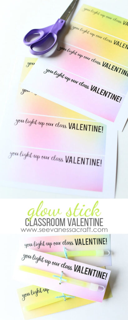 Glow Stick Valentine Printable Free Printable