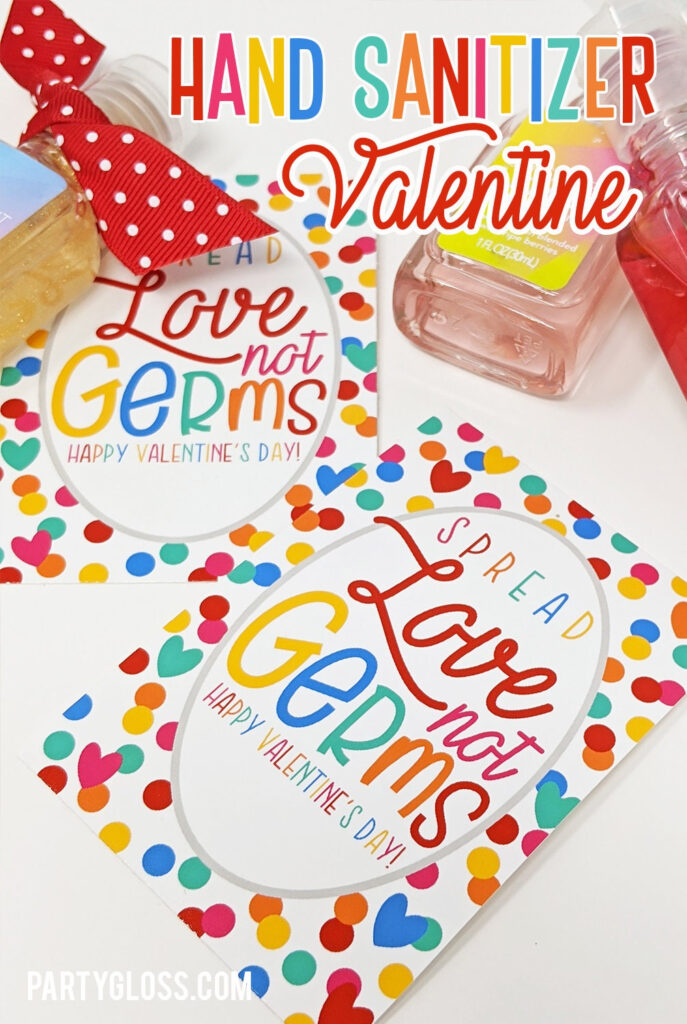 Hand Sanitizer Valentine s Day Printable Card Sanitizer Etsy