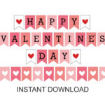 Happy Valentine s Day Banner Printable Valentine Banner Etsy