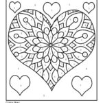 Heart Color By Number Coloring Pages