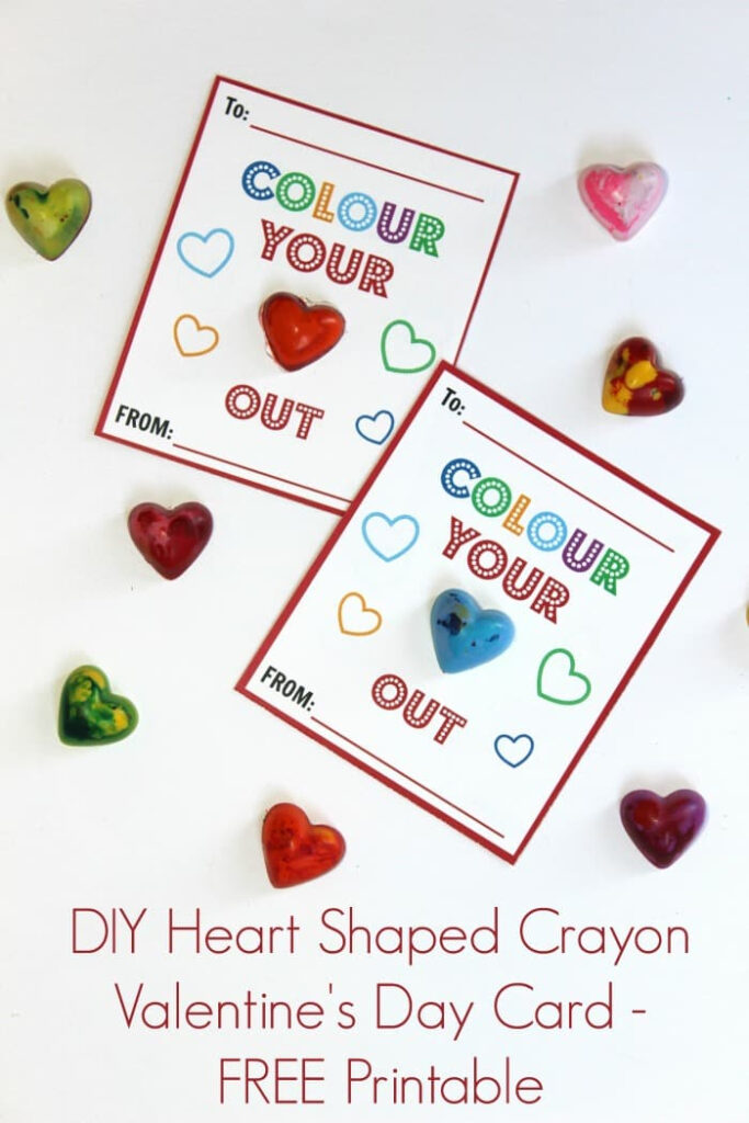 Heart Crayon Valentine Printable