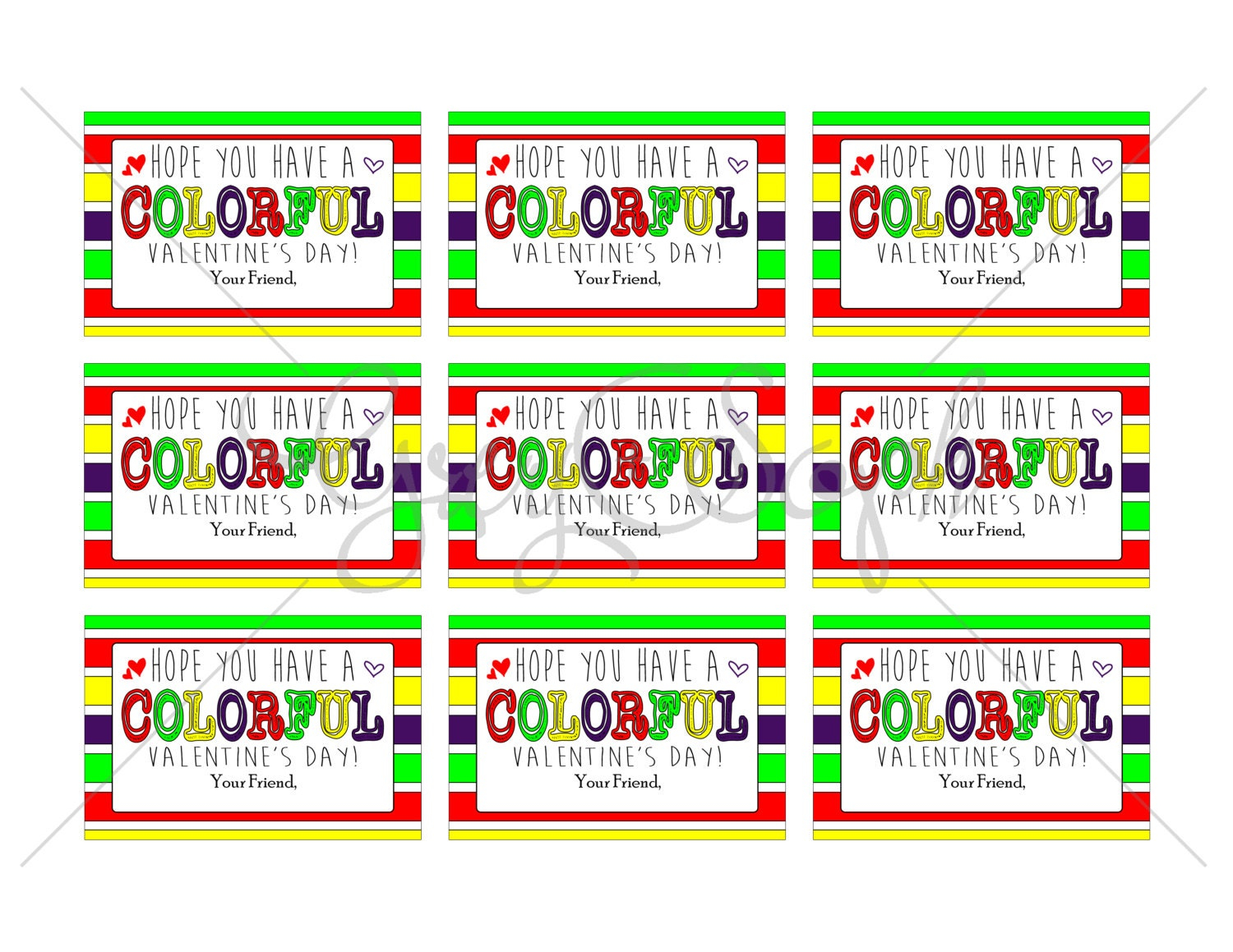 Hope You Have A COLORFUL Valentine s Day Printable