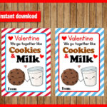 INSTANT DOWNLOAD Cookies Milk Valentine Printable Cookies Etsy