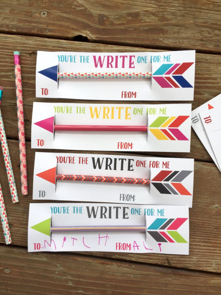 Instant Download Pencil DIY Kids Valentine Cards School Etsy 
