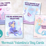 Mermaid Valentine Card Printable Mermaid Valentine s Day Cards Kids