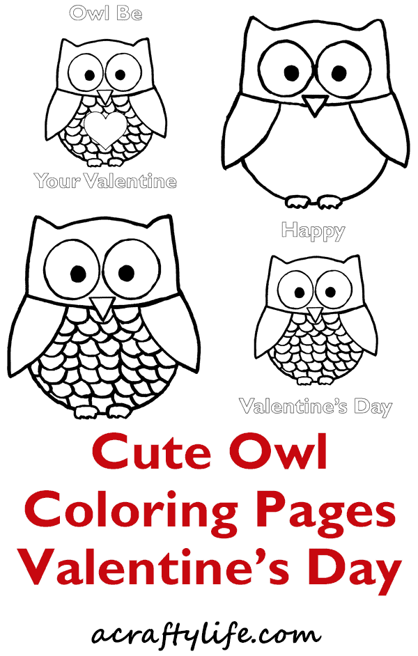 Owl Valentines Coloring Page Free PDF A Crafty Life