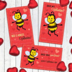 Printable Bee Valentine Bundle 3 Printable Bee Valentines Etsy
