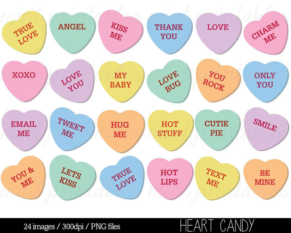 Printable Candy Heart Phrases