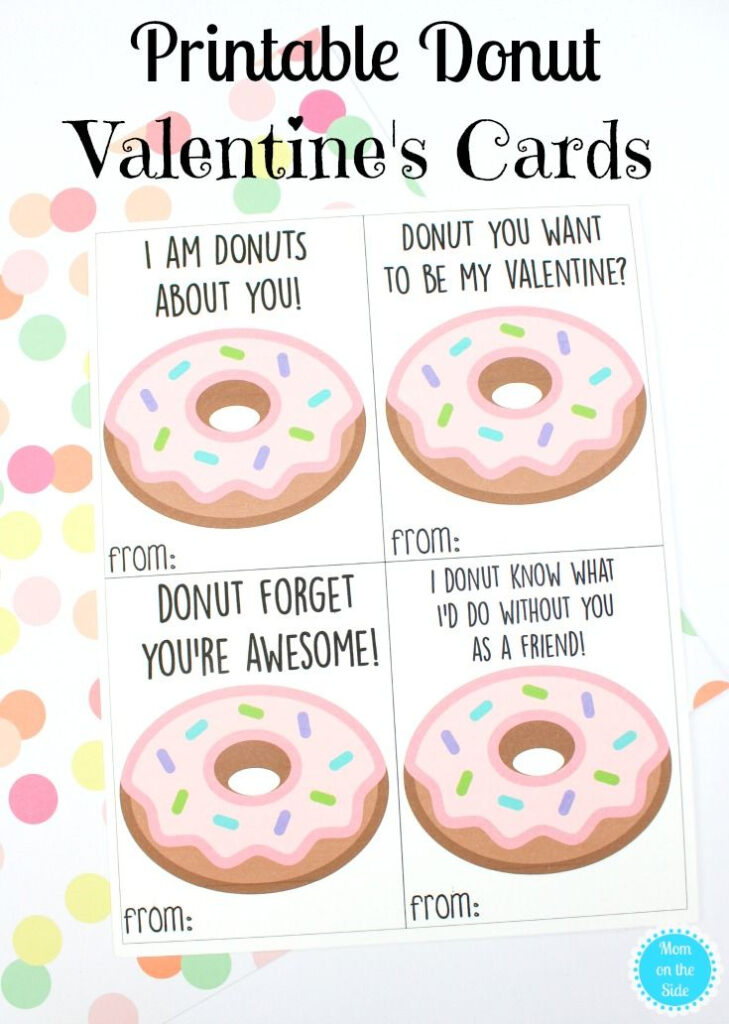 Printable Donut Valentine Cards For Kids Mom On The Side Valentine 