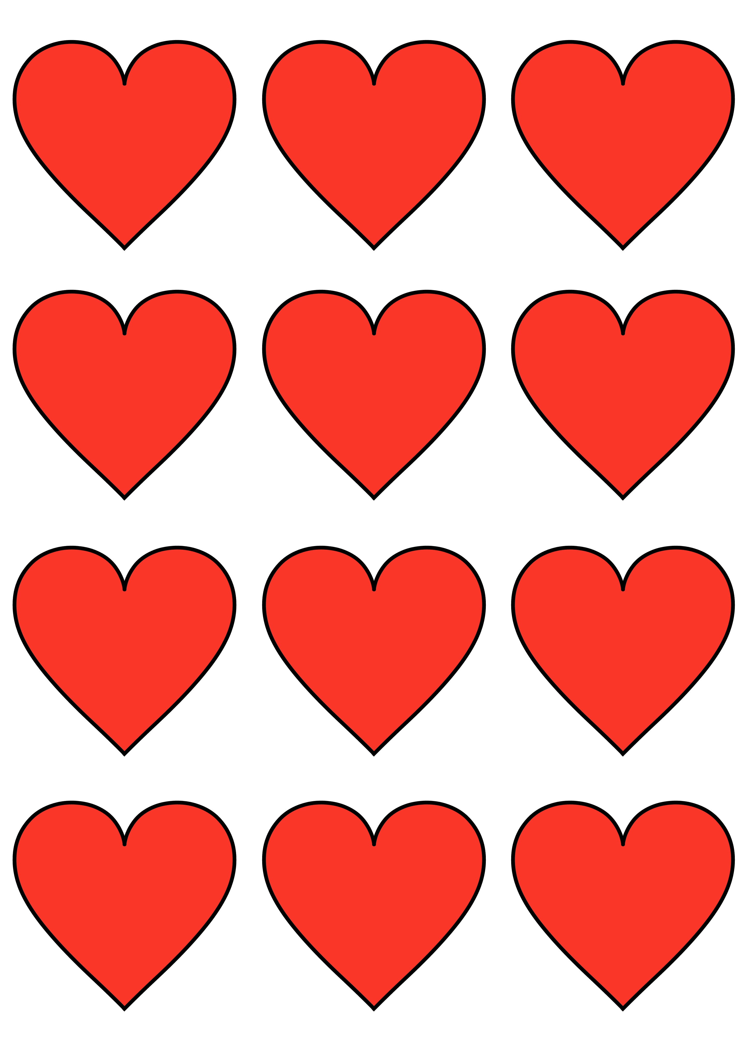 Printable Hearts Different Sizes Printable Hearts Different Sizes