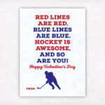 PRINTABLE Kids Valentine Card Hockey Valentine s Day Etsy