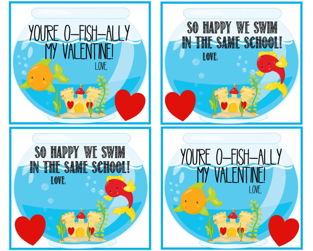 Printable Kids Valentine You re O Fish ally My Valentine