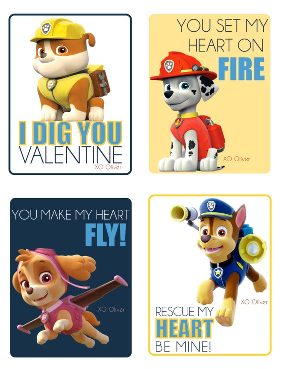 Printable Paw Patrol Valentines