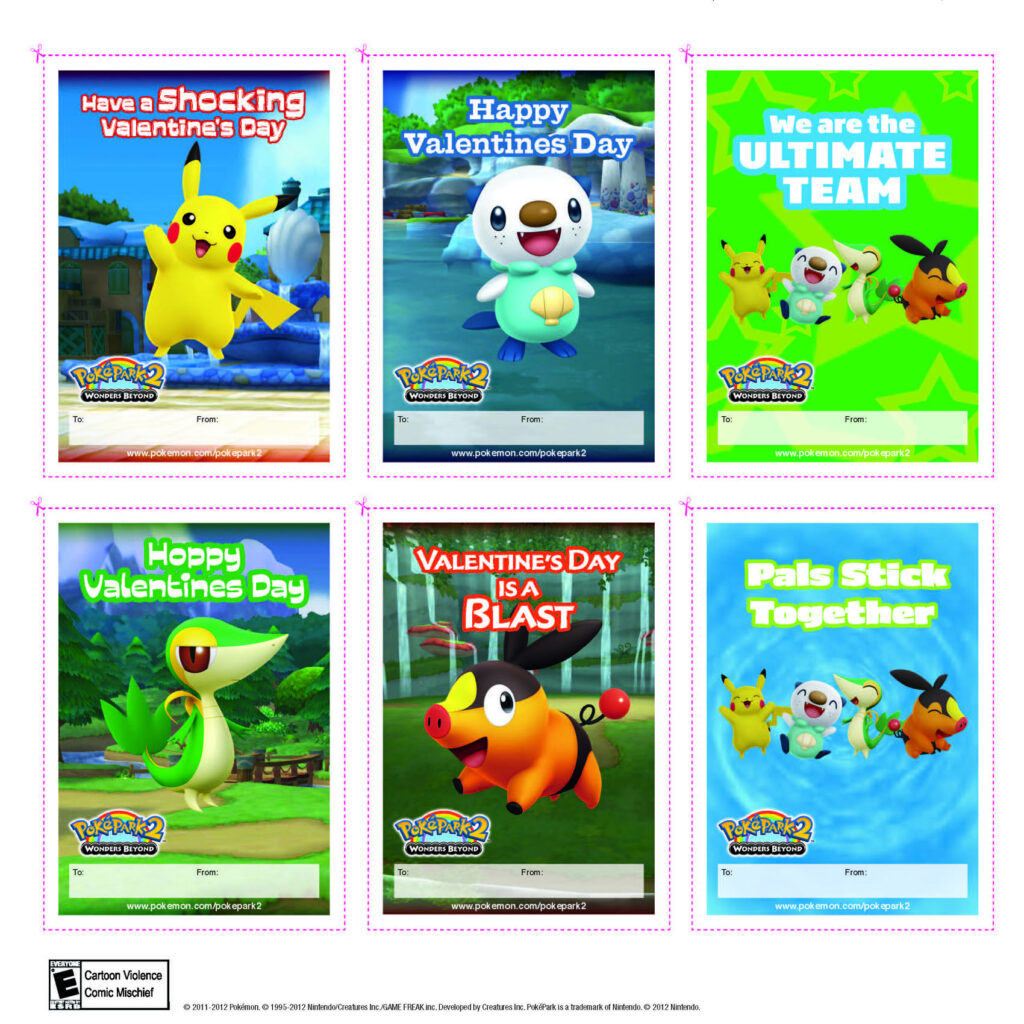 Printable Pokemon Valentine Cards