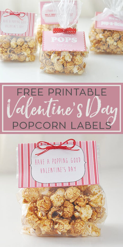 Printable Popcorn Labels For Valentine s Day