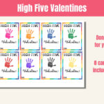 Printable Sticky Hand Valentine Cards High Five Valentine Kids