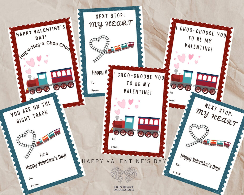 Printable Train Valentine s Day Cards Classroom Valentine s Day Cards 