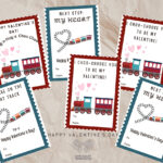 Printable Train Valentine s Day Cards Classroom Valentine s Day Cards