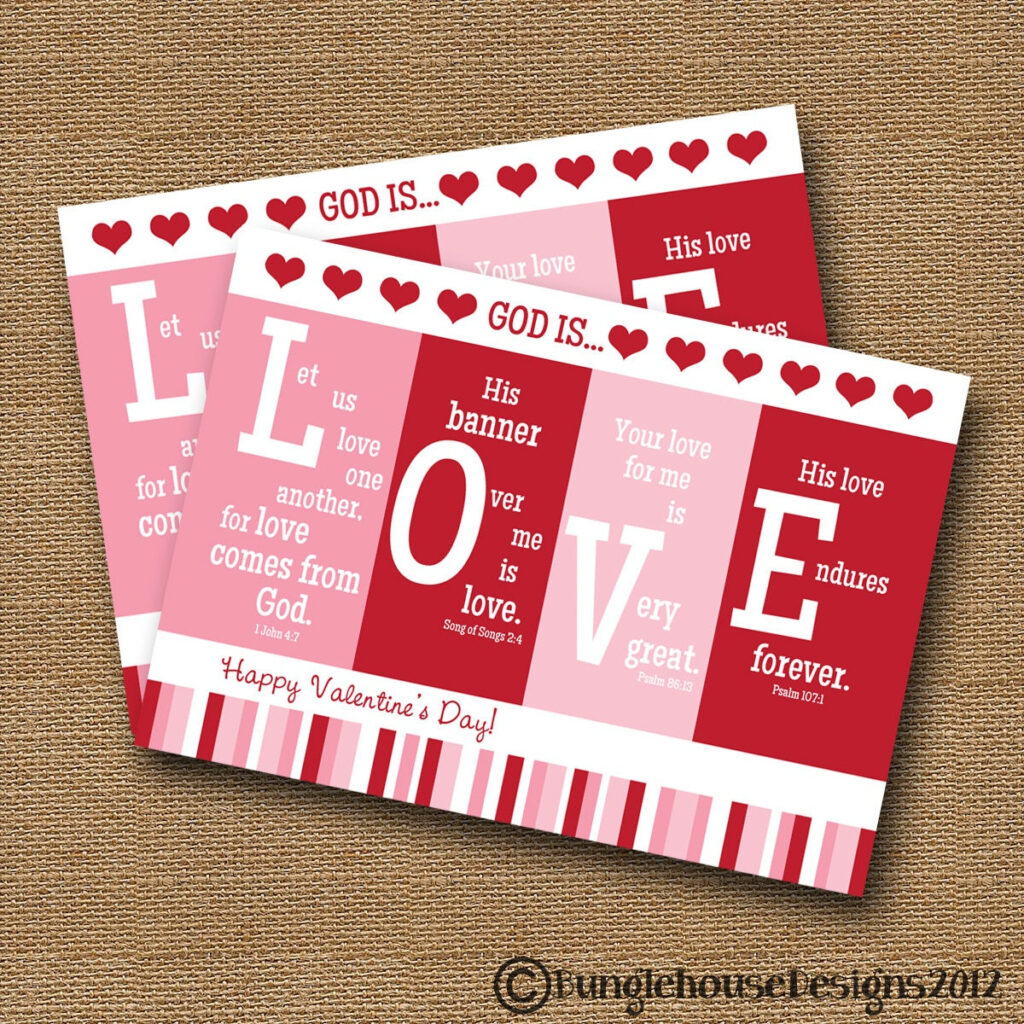 Printable Valentine Card Christian Scripture Bible Verse