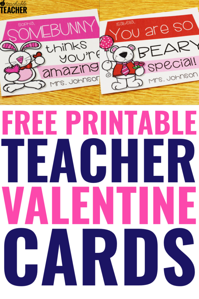 Printable Valentine Cards For Teachers