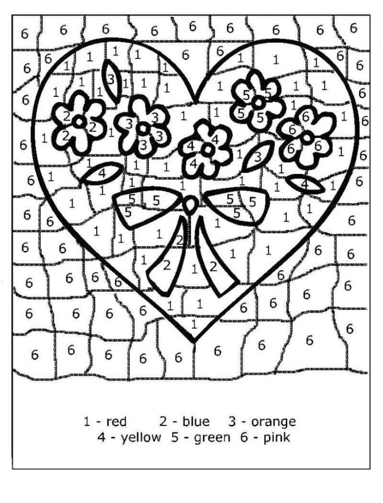 Printable Valentine Color By Number