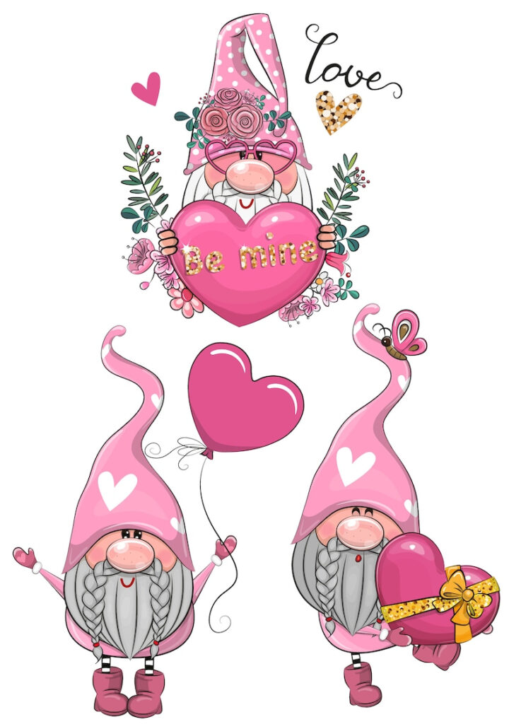 Printable Valentine Gnome Clipart