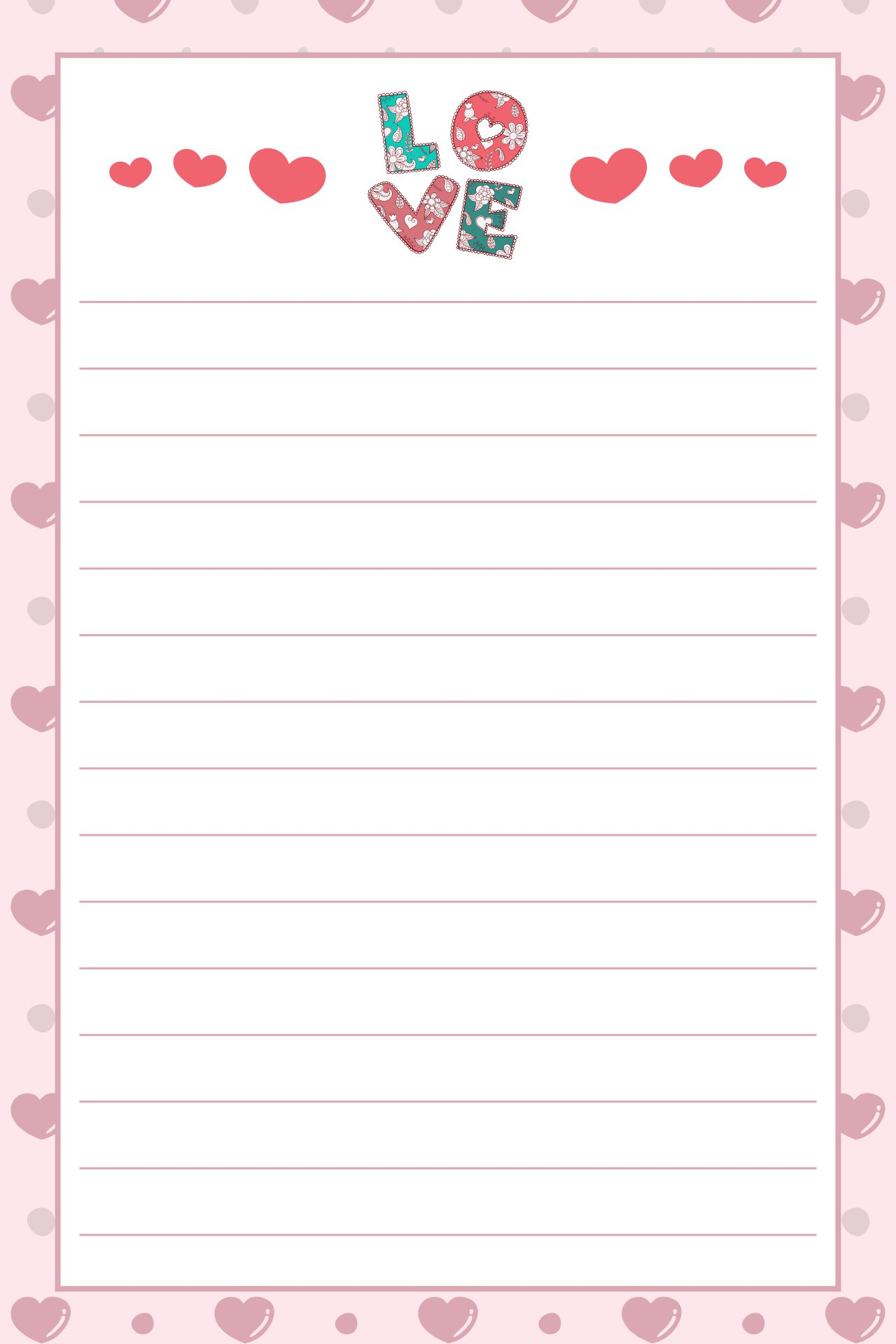 Printable Valentine s Day Letter Template
