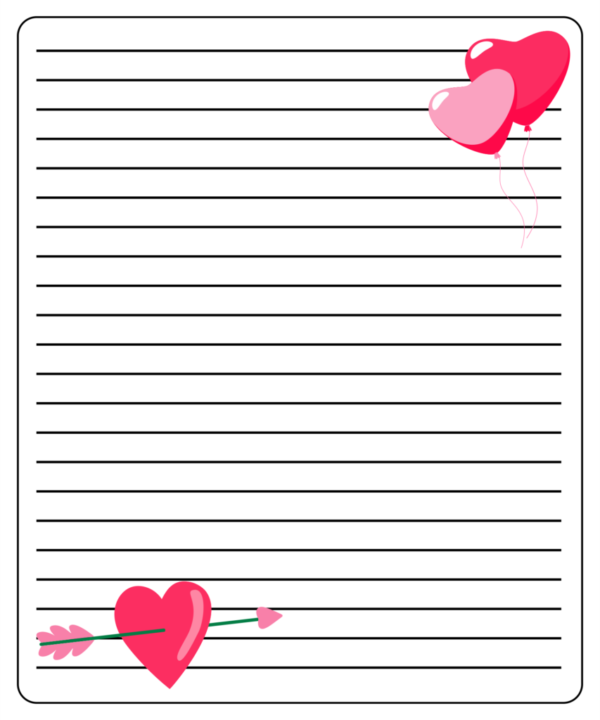 Printable Valentine Stationery Template Valentine Card Template 