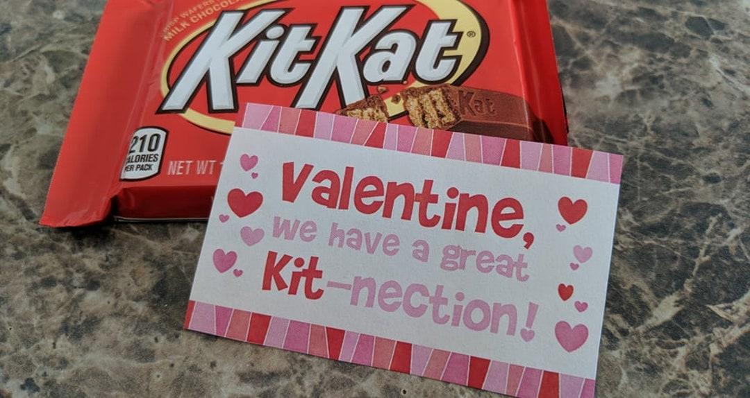 PRINTABLE Valentine Tag Kitkat Instant Download Valentines Day Friend PRINTABLE Valentine Tag Kitkat Instant Download Valentines Day Friend