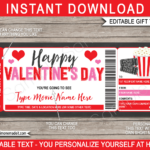 Printable Valentine Ticket Template