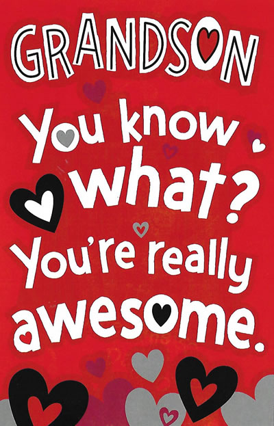 Really Awesome Grandson Valentine s Day Card Personalized